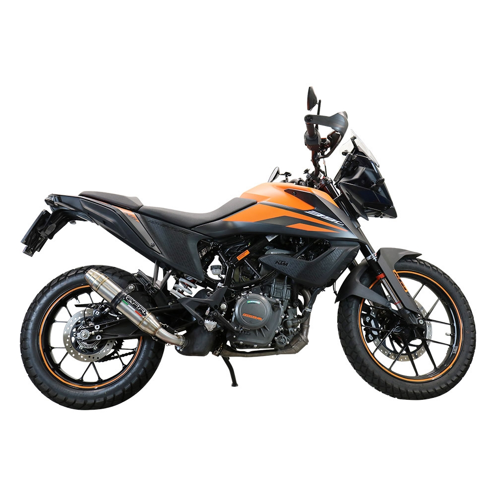 Pot echappement compatible avec Ktm Adventure 390 2020-2020, Deeptone Inox, Pot échappement racing, avec les tuyaux de liaison et dbkiller, article sans homologation 