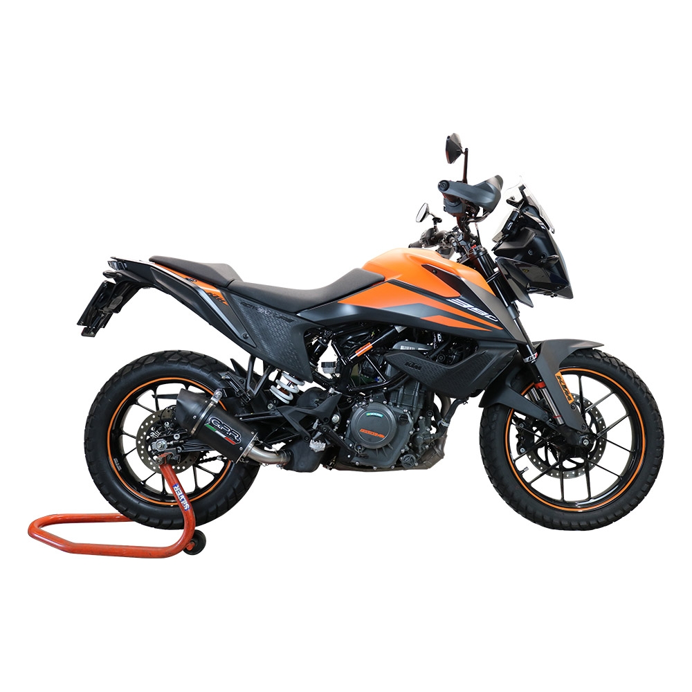 Pot echappement compatible avec Ktm Adventure 250 2020-2024, Furore Nero, Pot échappement racing, avec les tuyaux de liaison et dbkiller, article sans homologation 
