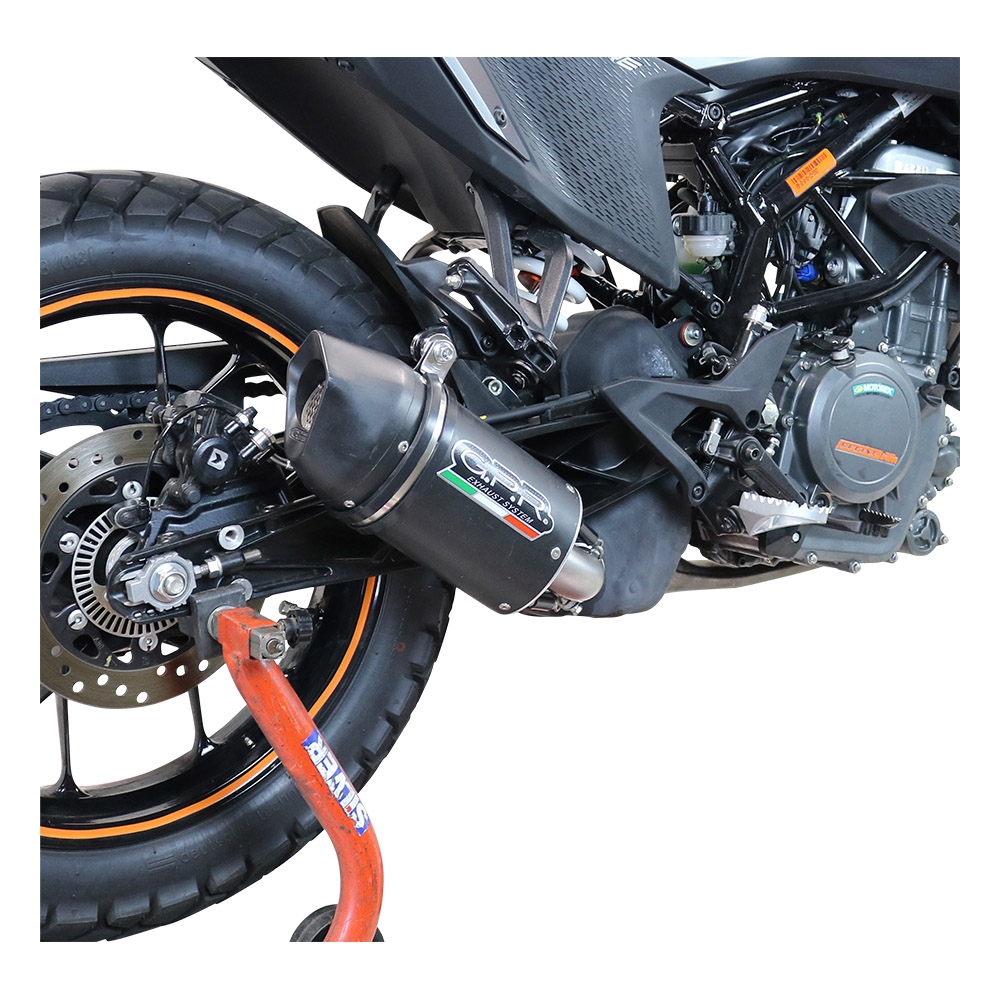 Pot echappement compatible avec Ktm Adventure 250 2020-2024, Furore Nero, Pot échappement racing, avec les tuyaux de liaison et dbkiller, article sans homologation 