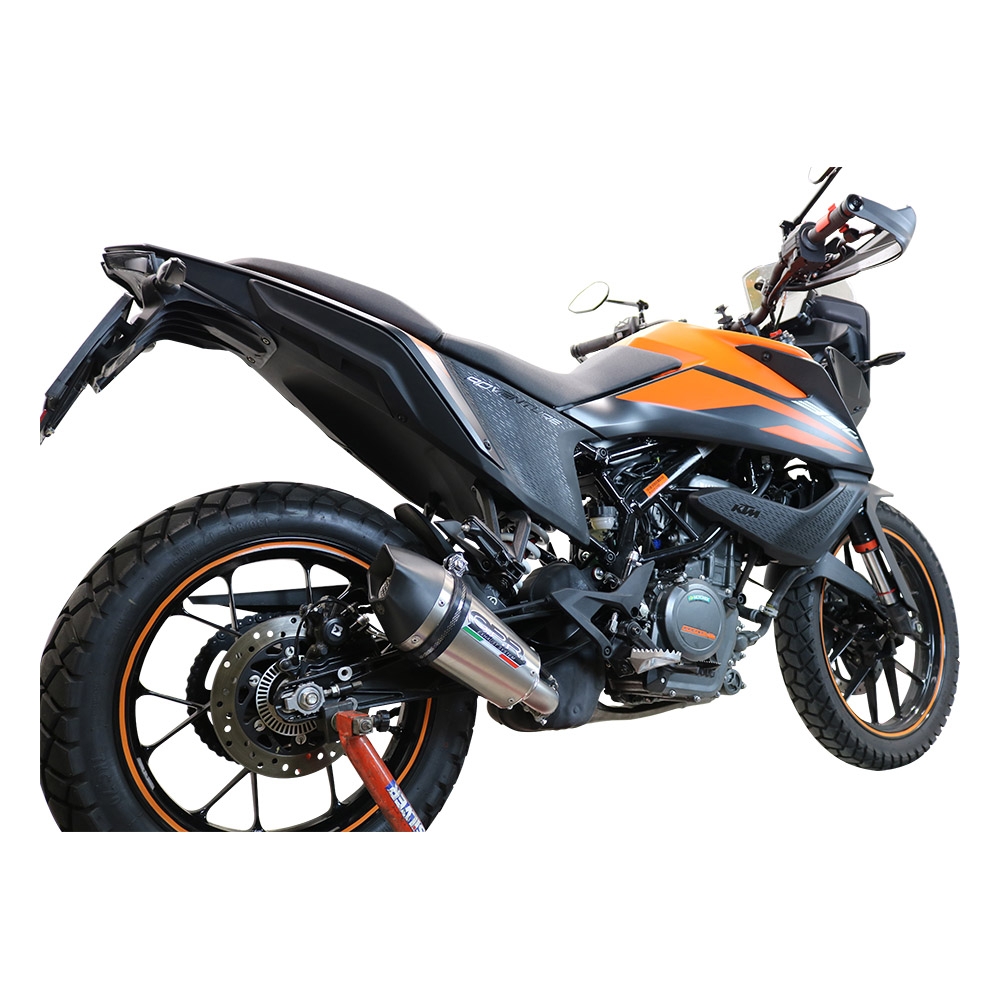 GPR pot echappement compatible avec  Ktm Adventure 390 2020-2020, New Grand Prix Evo Titanium, Échappement légal, homologué,silencieux avec db killer amovible et tuyau de liaison spécifique 