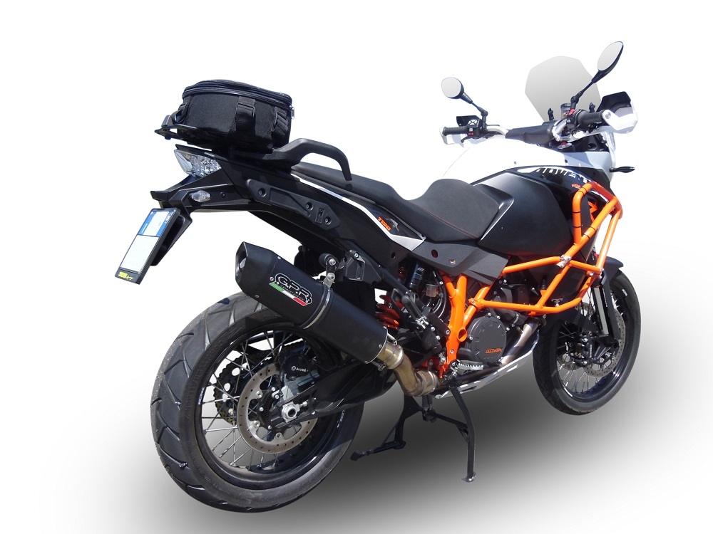 Pot echappement compatible avec Ktm LC 8 Super Adventure 1290 - S - R - T 2017-2020, Furore Evo4 Nero, Échappement légal, homologué,silencieux avec db killer amovible et tuyau de liaison spécifique 
