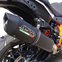 Pot echappement compatible avec Ktm LC 8 Super Adventure 1290 - S - R - T 2017-2020, Furore Evo4 Nero, Échappement légal, homologué,silencieux avec db killer amovible et tuyau de liaison spécifique 