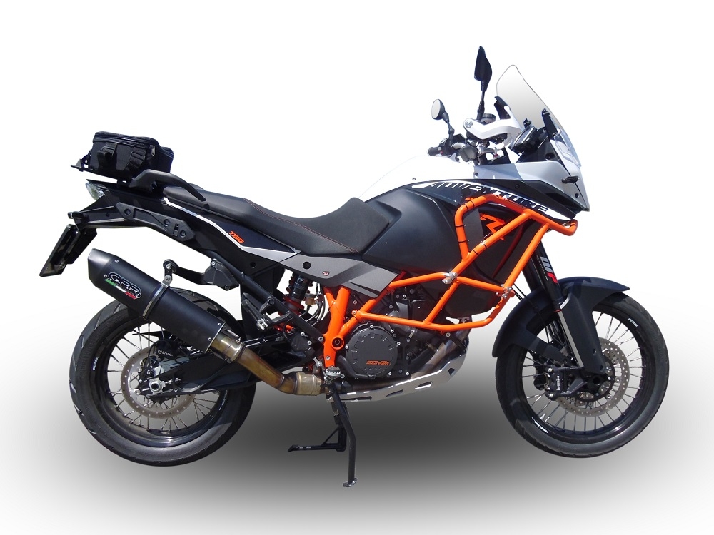 Pot echappement compatible avec Ktm LC 8 Super Adventure 1290 - S - R - T 2017-2020, Furore Evo4 Nero, Échappement légal, homologué,silencieux avec db killer amovible et tuyau de liaison spécifique 
