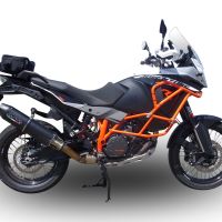 Pot echappement compatible avec Ktm LC 8 Super Adventure 1290 - S - R - T 2017-2020, Furore Evo4 Nero, Échappement légal, homologué,silencieux avec db killer amovible et tuyau de liaison spécifique 