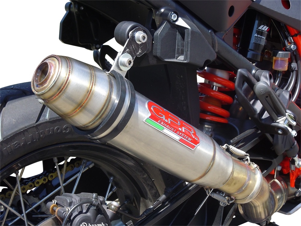 Pot echappement compatible avec Ktm LC 8 Super Adventure 1290 - S - R - T 2017-2020, Deeptone Inox, Échappement légal, homologué,silencieux avec db killer amovible et tuyau de liaison spécifique 