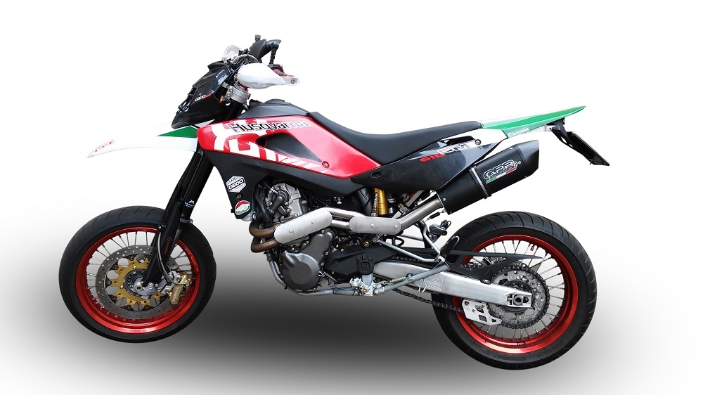 Pot echappement compatible avec Husqvarna TE 610 E - SM 610 2007-2009, Furore Poppy, Échappement légal, homologué,silencieux avec db killer amovible et tuyau de liaison spécifique 