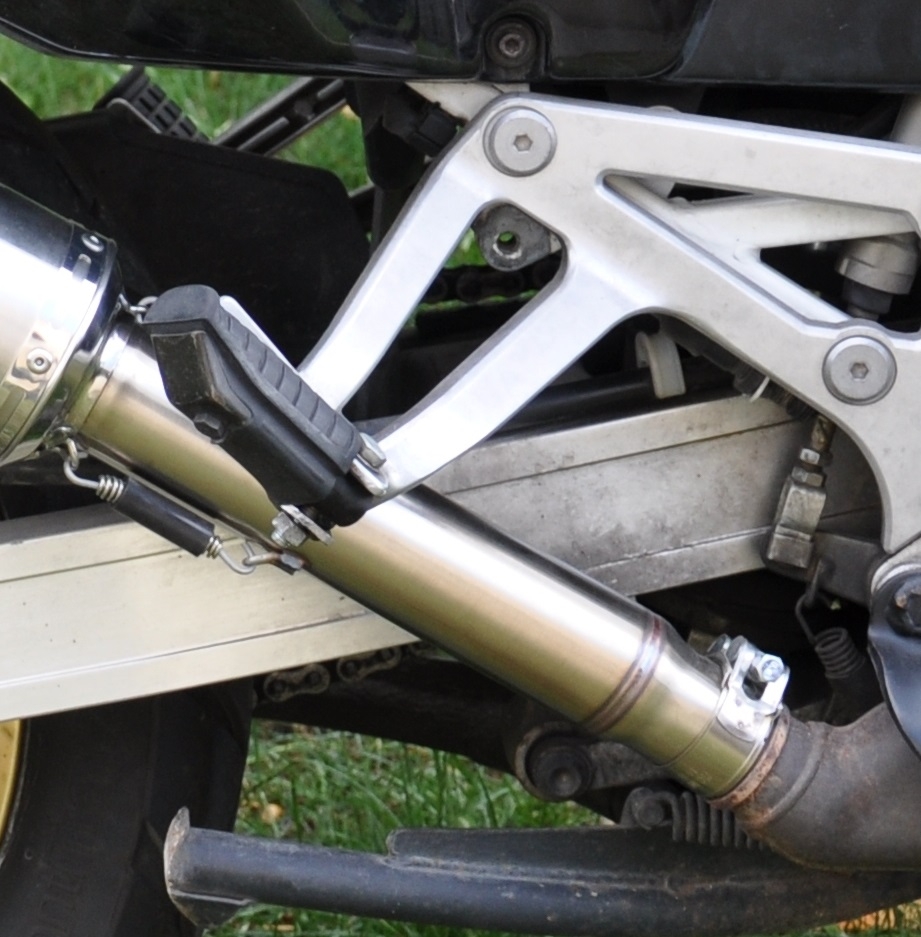 Pot echappement compatible avec Honda Africa Twin NXR - XRV 750 Rd04 1990-1992, Satinox , Échappement légal, homologué,silencieux avec db killer amovible et tuyau de liaison spécifique 
