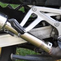 Pot echappement compatible avec Honda Africa Twin NXR - XRV 750 Rd04 1990-1992, Satinox , Échappement légal, homologué,silencieux avec db killer amovible et tuyau de liaison spécifique 