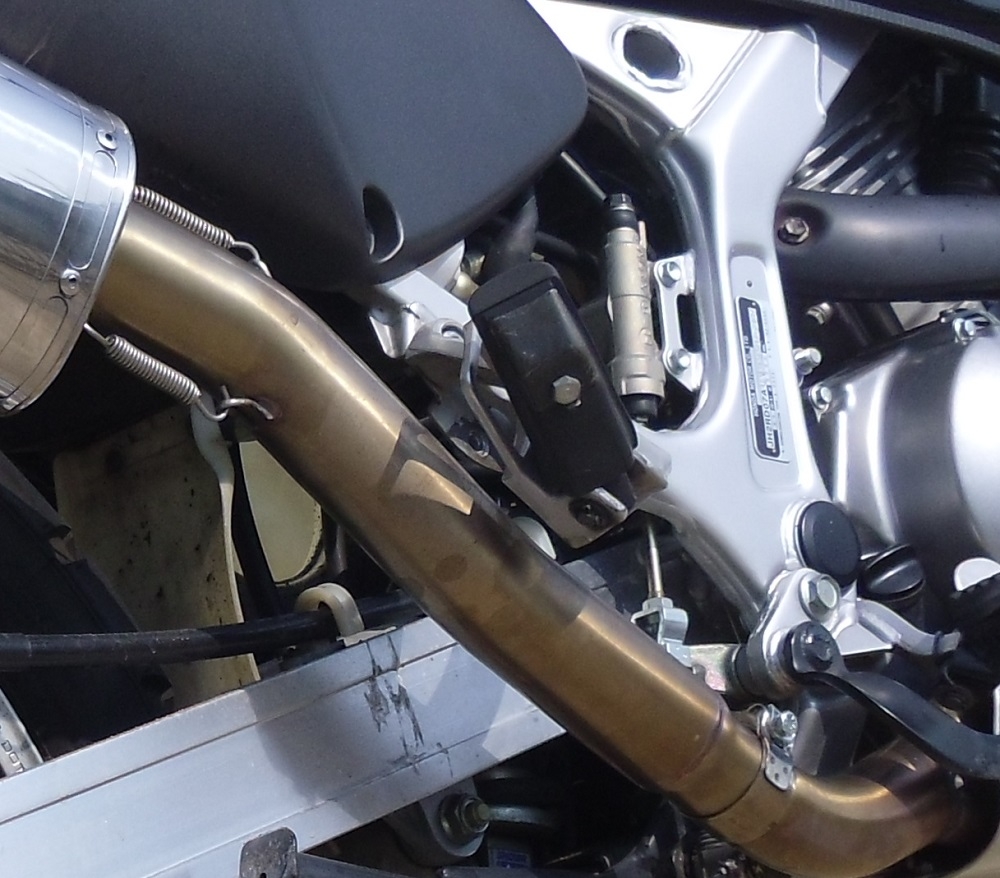Pot echappement compatible avec Honda Africa Twin XRV 750 RD07 1993-2003, Satinox , Échappement légal, homologué,silencieux avec db killer amovible et tuyau de liaison spécifique 