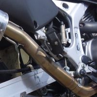 Pot echappement compatible avec Honda Africa Twin XRV 750 RD07 1993-2003, Satinox , Échappement légal, homologué,silencieux avec db killer amovible et tuyau de liaison spécifique 
