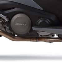 Pot echappement compatible avec Kymco Ak 550 2017-2020, M3 Titanium Natural, Homologué et légal, système d'échappement complet avec catalyseur et db killer amovible 