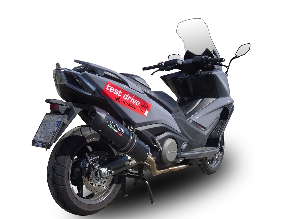 Pot echappement compatible avec Kymco Ak 550 2017-2020, Furore Nero, Pot d'échappement complet racing, compris de collecteur et db killer amovible, sans homologation 
