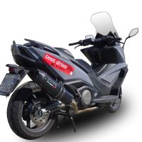 Pot echappement compatible avec Kymco Ak 550 2017-2020, Furore Nero, Pot d'échappement complet racing, compris de collecteur et db killer amovible, sans homologation 