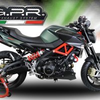 Pot echappement compatible avec Aprilia Shiver 900 2017-2020, GP Evo4 Poppy, Paire de pot d'échappement homologuées, livrées avec db killer amovible et raccords spécifiques 