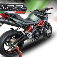 Pot echappement compatible avec Aprilia Shiver 900 2017-2020, GP Evo4 Poppy, Paire de pot d'échappement homologuées, livrées avec db killer amovible et raccords spécifiques 