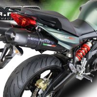 Pot echappement compatible avec Aprilia Shiver 900 2017-2020, GP Evo4 Poppy, Paire de pot d'échappement homologuées, livrées avec db killer amovible et raccords spécifiques 
