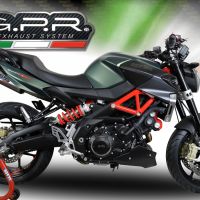 Pot echappement compatible avec Aprilia Shiver 750 Gt 2007-2016, Gpe Ann. titanium, Paire de pot d'échappement homologuées, livrées avec db killer amovible et raccords spécifiques 