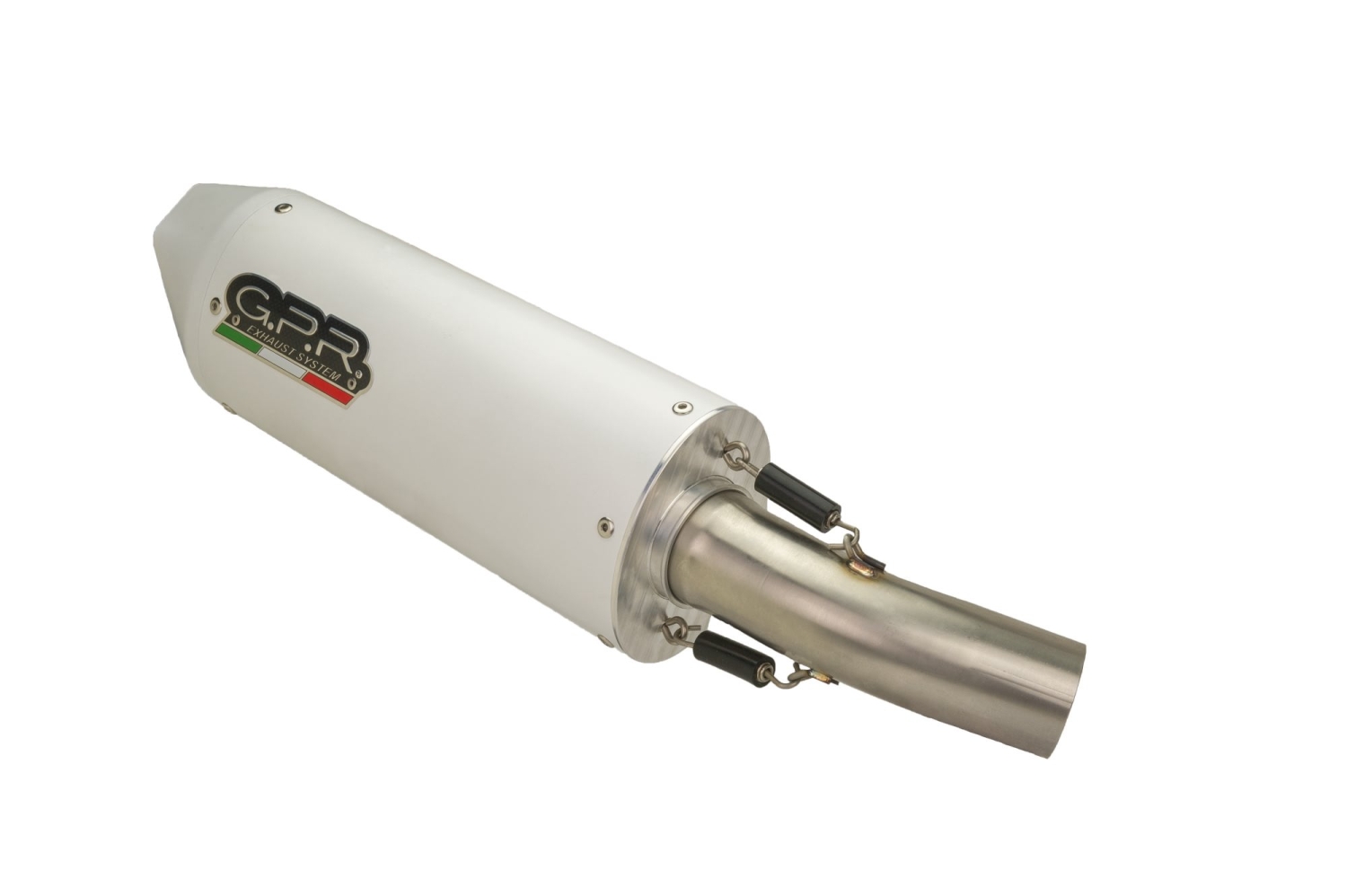 GPR pot echappement compatible avec  Beta RR 125 Enduro Lc 4t 2010-2018, Albus Ceramic, Échappement légal, homologué,silencieux avec db killer amovible et tuyau de liaison spécifique 