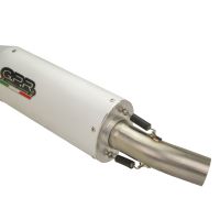 GPR pot echappement compatible avec  Beta RR 125 Enduro Lc 4t 2010-2018, Albus Ceramic, Échappement légal, homologué,silencieux avec db killer amovible et tuyau de liaison spécifique 