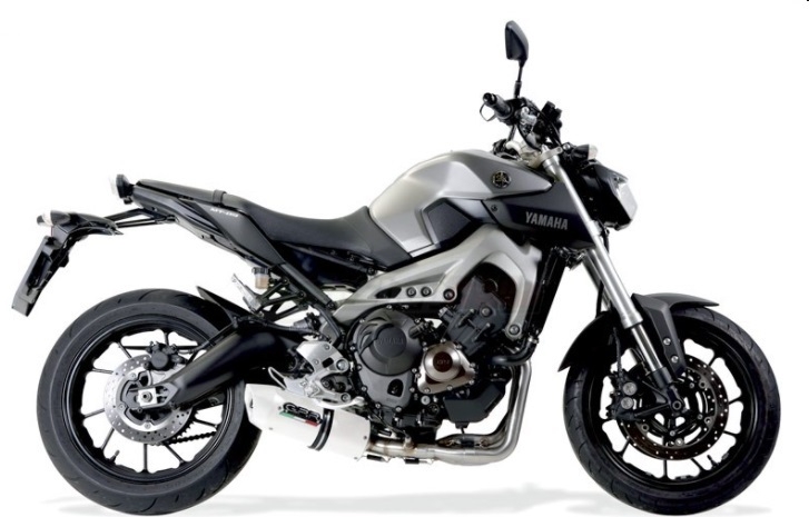 Pot echappement compatible avec Yamaha Mt-09 Tracer 900 2015-2016, Albus Ceramic, Homologué et légal, système d'échappement complet avec catalyseur et db killer amovible 