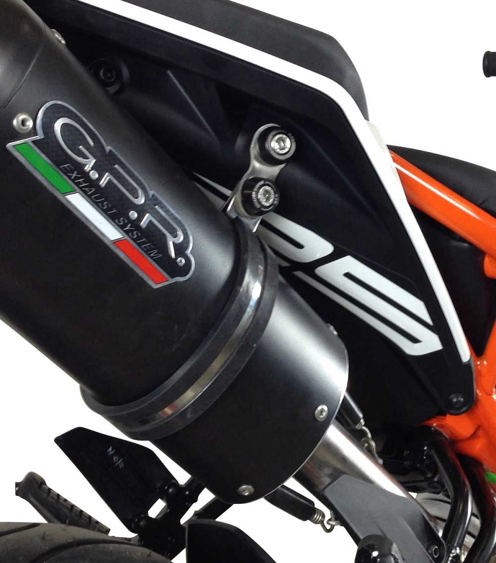 Pot echappement compatible avec Ktm Duke 125 2017-2020, Deeptone Inox, Pot Échappement slip-on homologué, légal, avec db killer amovible, tuyau de liaison et catalyseur 