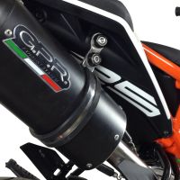 Pot echappement compatible avec Ktm Duke 125 2017-2020, Deeptone Inox, Pot Échappement slip-on homologué, légal, avec db killer amovible, tuyau de liaison et catalyseur 