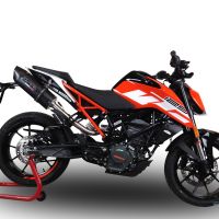 Pot echappement compatible avec Ktm Duke 125 2017-2020, Furore Evo4 Nero, Échappement légal, homologué,silencieux avec catalyseur, db killer amovible et tuyau de liaison spécifique 