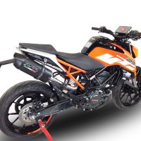 Pot echappement compatible avec Ktm Duke 125 2017-2020, Furore Evo4 Nero, Échappement légal, homologué,silencieux avec catalyseur, db killer amovible et tuyau de liaison spécifique 