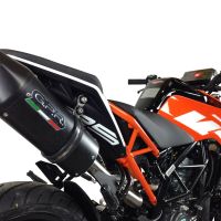Pot echappement compatible avec Ktm Duke 125 2017-2020, Furore Evo4 Nero, Échappement légal, homologué,silencieux avec catalyseur, db killer amovible et tuyau de liaison spécifique 