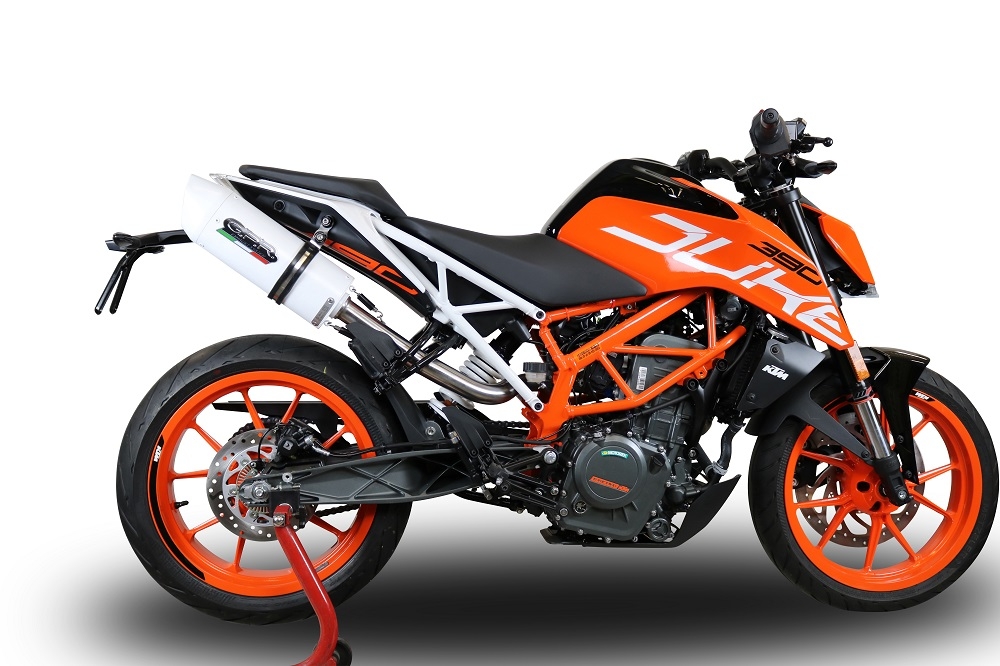 Pot echappement compatible avec Ktm Rc 390 2017-2020, Albus Evo4, Pot Échappement slip-on homologué, légal, avec db killer amovible, tuyau de liaison et catalyseur 