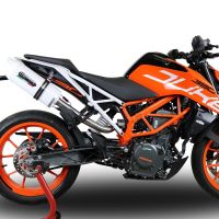 Pot echappement compatible avec Ktm Rc 390 2017-2020, Albus Evo4, Pot Échappement slip-on homologué, légal, avec db killer amovible, tuyau de liaison et catalyseur 