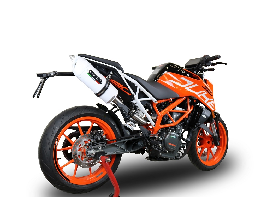 Pot echappement compatible avec Ktm Rc 390 2017-2020, Albus Evo4, Pot Échappement slip-on homologué, légal, avec db killer amovible, tuyau de liaison et catalyseur 