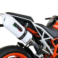 Pot echappement compatible avec Ktm Rc 390 2017-2020, Albus Evo4, Pot Échappement slip-on homologué, légal, avec db killer amovible, tuyau de liaison et catalyseur 