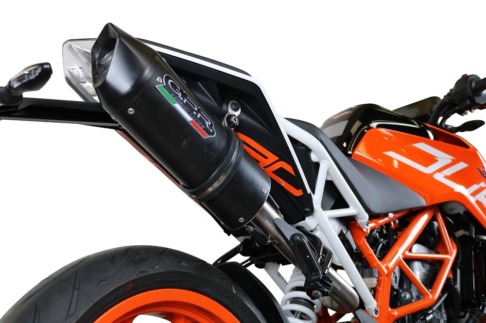 Pot echappement compatible avec Ktm Rc 390 2017-2020, Furore Evo4 Nero, Échappement légal, homologué,silencieux avec catalyseur, db killer amovible et tuyau de liaison spécifique 