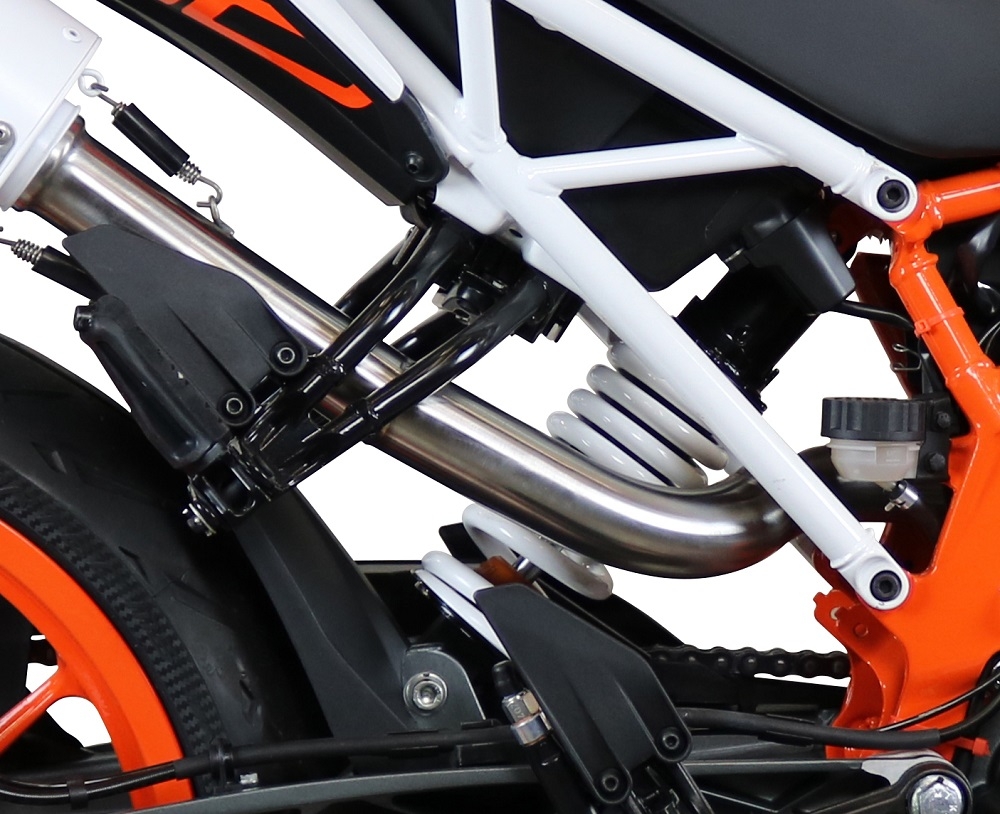 Pot echappement compatible avec Ktm Duke 250 2017-2020, Albus Evo4, Pot Échappement slip-on homologué, légal, avec db killer amovible, tuyau de liaison et catalyseur 