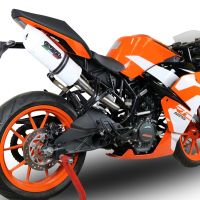 Pot echappement compatible avec Ktm Rc 125 2017-2020, Albus Evo4, Pot Échappement slip-on homologué, légal, avec db killer amovible, tuyau de liaison et catalyseur 