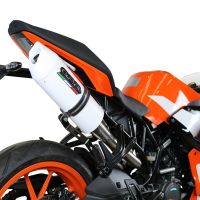 Pot echappement compatible avec Ktm Rc 125 2017-2020, Albus Evo4, Pot Échappement slip-on homologué, légal, avec db killer amovible, tuyau de liaison et catalyseur 