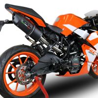 Pot echappement compatible avec Ktm Rc 125 2017-2020, Furore Evo4 Nero, Échappement légal, homologué,silencieux avec catalyseur, db killer amovible et tuyau de liaison spécifique 