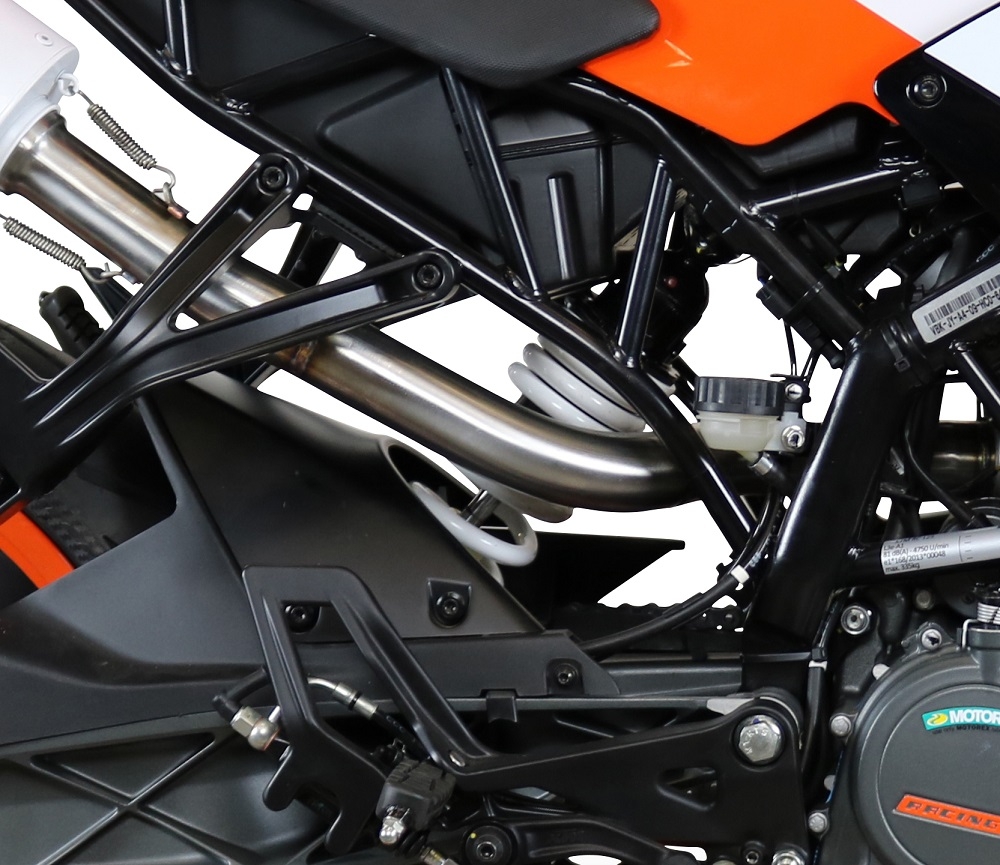 Pot echappement compatible avec Ktm Rc 125 2017-2020, Furore Evo4 Nero, Échappement légal, homologué,silencieux avec catalyseur, db killer amovible et tuyau de liaison spécifique 