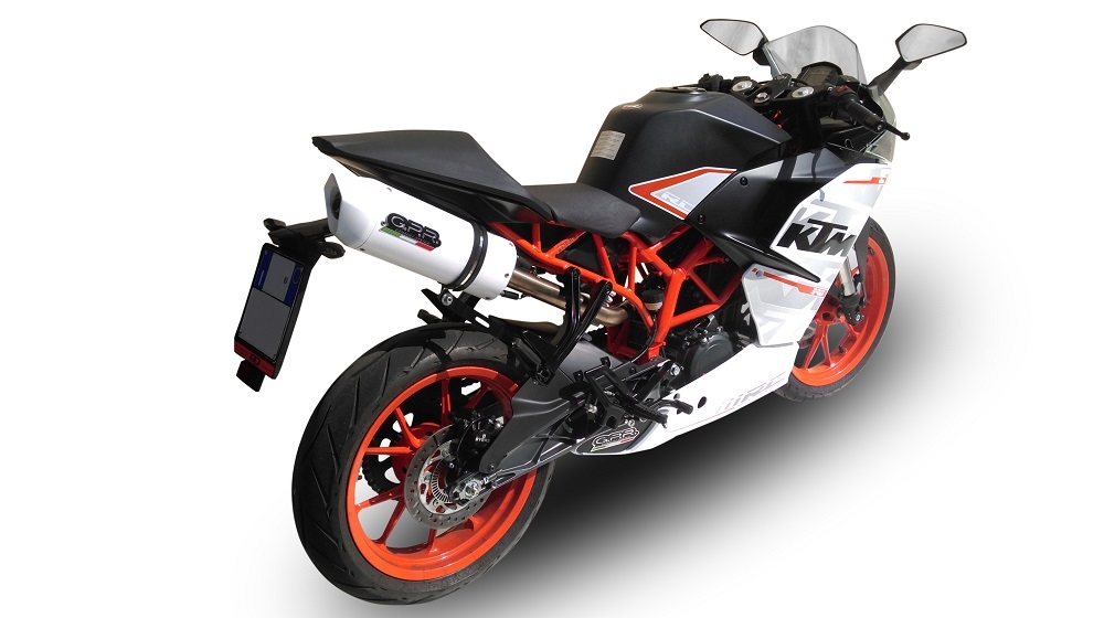 Pot echappement compatible avec Ktm Rc 390 2015-2016, Albus Ceramic, Échappement légal, homologué,silencieux avec db killer amovible et tuyau de liaison spécifique 