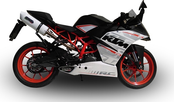 Pot echappement compatible avec Ktm Rc 390 2015-2016, Albus Ceramic, Échappement légal, homologué,silencieux avec db killer amovible et tuyau de liaison spécifique 