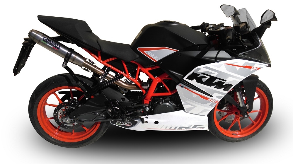 Pot echappement compatible avec Ktm Rc 390 2015-2016, Deeptone Inox, Pot échappement racing, avec les tuyaux de liaison, article sans homologation 