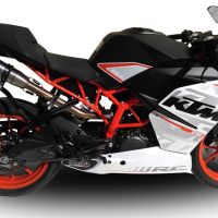 Pot echappement compatible avec Ktm Rc 390 2015-2016, Deeptone Inox, Pot échappement racing, avec les tuyaux de liaison, article sans homologation 