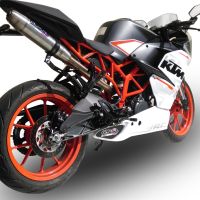 Pot echappement compatible avec Ktm Rc 390 2015-2016, Deeptone Inox, Pot échappement racing, avec les tuyaux de liaison, article sans homologation 
