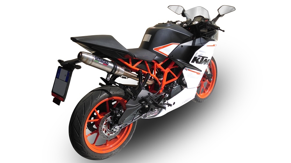 Pot echappement compatible avec Ktm Rc 390 2015-2016, Deeptone Inox, Pot échappement racing, avec les tuyaux de liaison, article sans homologation 