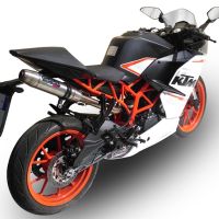 Pot echappement compatible avec Ktm Rc 390 2015-2016, Deeptone Inox, Pot échappement racing, avec les tuyaux de liaison, article sans homologation 