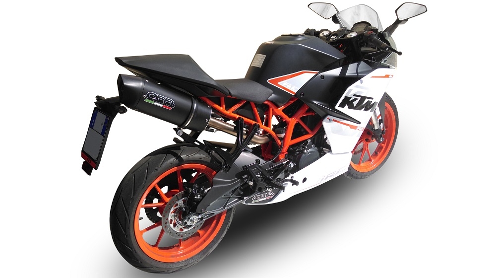 Pot echappement compatible avec Ktm Rc 390 2015-2016, Furore Nero, Échappement légal, homologué,silencieux avec db killer amovible et tuyau de liaison spécifique 