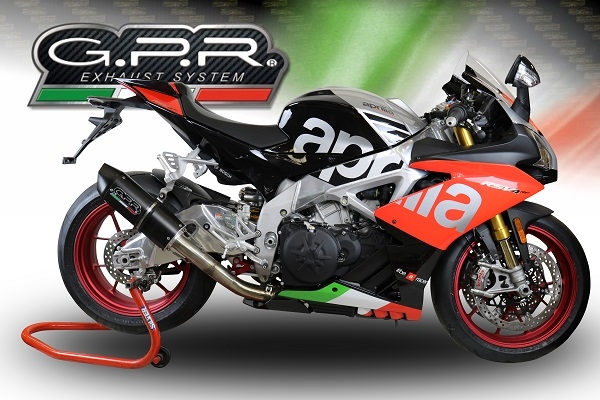 Pot echappement compatible avec Aprilia Rsv4 1100 Racing Factory 2019-2020, Furore Nero, Pot échappement racing, avec les tuyaux de liaison, article sans homologation 