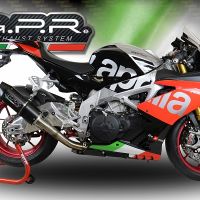 Pot echappement compatible avec Aprilia Rsv4 1100 Racing Factory 2019-2020, Furore Nero, Pot échappement racing, avec les tuyaux de liaison, article sans homologation 