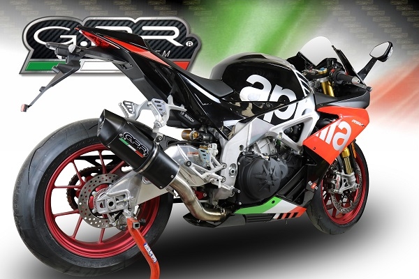 Pot echappement compatible avec Aprilia Rsv4 1100 Racing Factory 2019-2020, Furore Nero, Pot échappement racing, avec les tuyaux de liaison, article sans homologation 